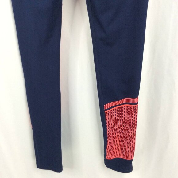 Under Armour ColdGear Block Graphic Leggings Womens Size Small Navy Pink - Picture 8 of 9